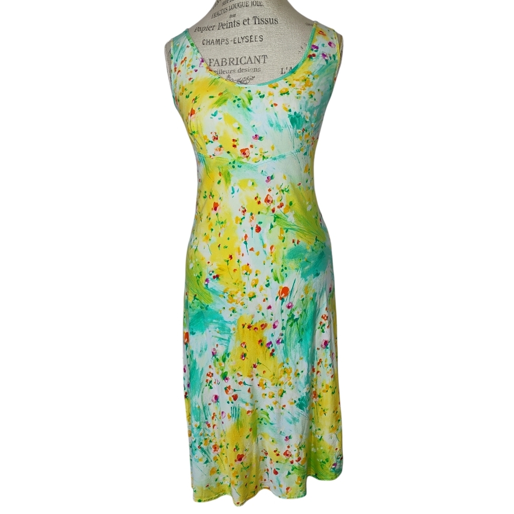 Jams World Floral Midi Dress‎ Ambrosia Womens Small Hawaiian Babydoll Tropical